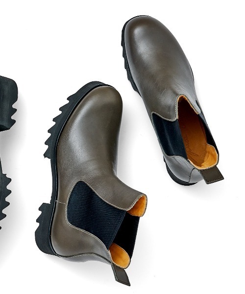 SPACE CRAFT（スペースクラフト）の「SPACE CRAFT スペースクラフト / SHARK SIDE GORE BOOTS シャークソール サイドゴアブーツ ヒールブーツ / SC-431（ブーツ・レディース・グレー/ブラック・23cm/26cm/27cm/24.5cm/25.5cm/25cm/23.5cm/26.5cm/24cm）」の2枚目の写真