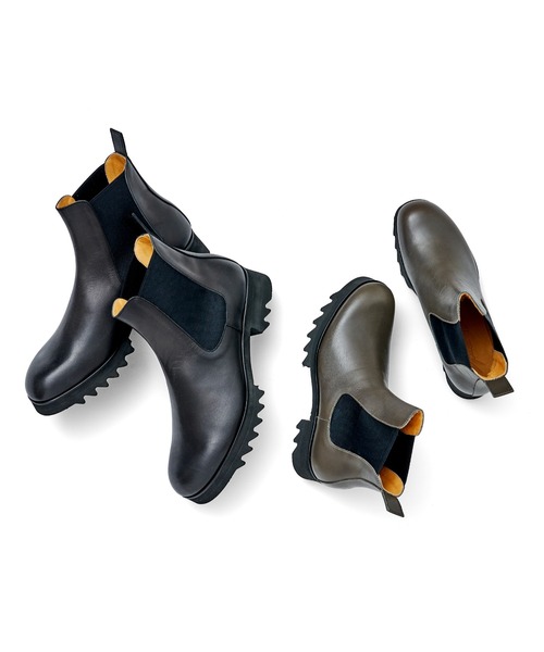 SPACE CRAFT（スペースクラフト）の「SPACE CRAFT スペースクラフト / SHARK SIDE GORE BOOTS シャークソール サイドゴアブーツ ヒールブーツ / SC-431（ブーツ・レディース・グレー/ブラック・23cm/26cm/27cm/24.5cm/25.5cm/25cm/23.5cm/26.5cm/24cm）」の5枚目の写真