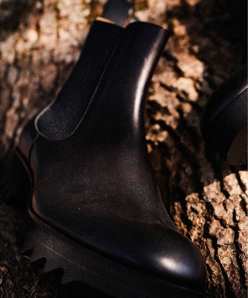 SPACE CRAFT（スペースクラフト）の「SPACE CRAFT スペースクラフト / SHARK SIDE GORE BOOTS シャークソール サイドゴアブーツ ヒールブーツ / SC-431（ブーツ・レディース・グレー/ブラック・23cm/26cm/27cm/24.5cm/25.5cm/25cm/23.5cm/26.5cm/24cm）」の4枚目の写真