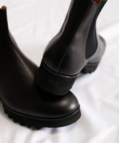 SPACE CRAFT（スペースクラフト）の「SPACE CRAFT スペースクラフト / SHARK SIDE GORE BOOTS シャークソール サイドゴアブーツ ヒールブーツ / SC-431（ブーツ・レディース・グレー/ブラック・23cm/26cm/27cm/24.5cm/25.5cm/25cm/23.5cm/26.5cm/24cm）」の7枚目の写真