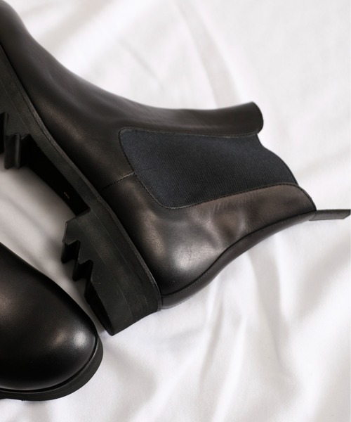 SPACE CRAFT（スペースクラフト）の「SPACE CRAFT スペースクラフト / SHARK SIDE GORE BOOTS シャークソール サイドゴアブーツ ヒールブーツ / SC-431（ブーツ・レディース・グレー/ブラック・23cm/26cm/27cm/24.5cm/25.5cm/25cm/23.5cm/26.5cm/24cm）」の6枚目の写真