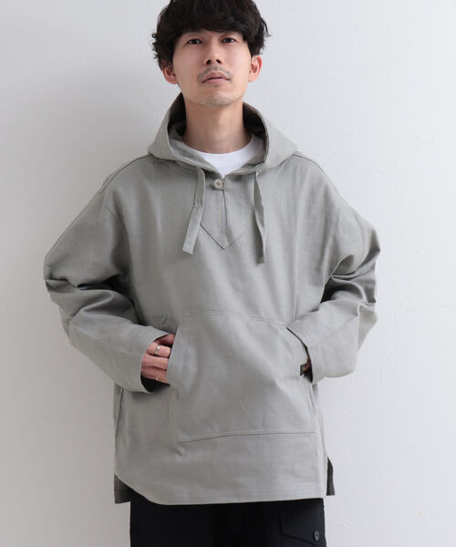 GLOSTER（グロスター）の「【GLOSTER/グロスター】メキシカンパーカ（パーカー・メンズ・グレー/インディゴブルー/キナリ・MEDIUM/LARGE）」の3枚目の写真