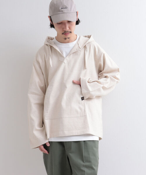 GLOSTER（グロスター）の「【GLOSTER/グロスター】メキシカンパーカ（パーカー・メンズ・グレー/インディゴブルー/キナリ・MEDIUM/LARGE）」の2枚目の写真