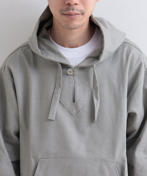 GLOSTER（グロスター）の「【GLOSTER/グロスター】メキシカンパーカ（パーカー・メンズ・グレー/インディゴブルー/キナリ・MEDIUM/LARGE）」の6枚目の写真