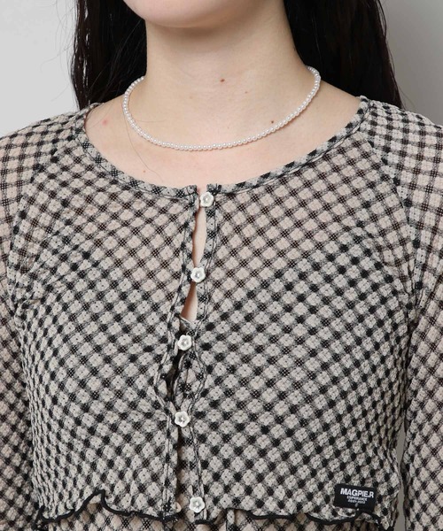 MAGPIEROBIN（マグパイロビン）の「MAGPIE ROBIN／CLOVER カーディガン　2278941（カーディガン/ボレロ・レディース・ベージュ・FREE）」の7枚目の写真