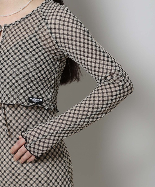 MAGPIEROBIN（マグパイロビン）の「MAGPIE ROBIN／CLOVER カーディガン　2278941（カーディガン/ボレロ・レディース・ベージュ・FREE）」の8枚目の写真