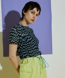 MAISON SPECIAL | ウェーブプリントギャザーＴシャツ【MAISON SPECIAL/メゾンスペシャル】■セットアップ対応■(Tシャツ/カットソー)