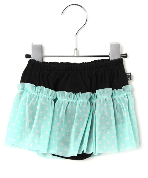 CHUBBYGANG（チャビーギャング）の「BABY ドットチュール ブルマスカート（スカート・キッズ・ブラック/ブルー/ピンク・FREE）」の2枚目の写真