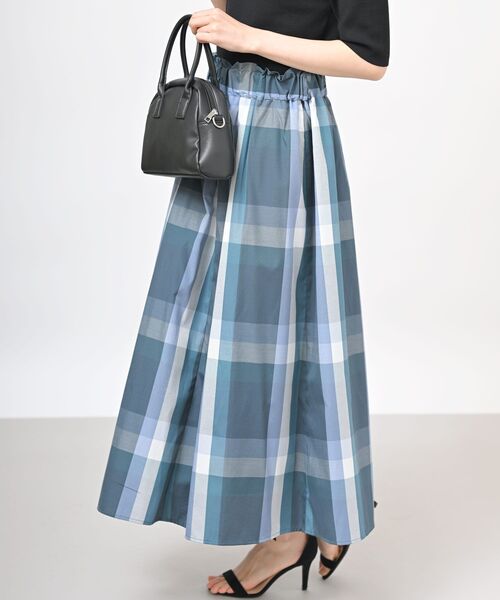 rps（アールピーエス）の「ＢＩＧチェックフレアースカート（スカート・レディース・ベージュ/イエロー/ブルー/グリーン/ネイビー/オレンジ/パープル・M/フリー）」の2枚目の写真