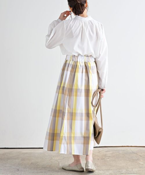 rps（アールピーエス）の「ＢＩＧチェックフレアースカート（スカート・レディース・ベージュ/イエロー/ブルー/グリーン/ネイビー/オレンジ/パープル・M/フリー）」の22枚目の写真