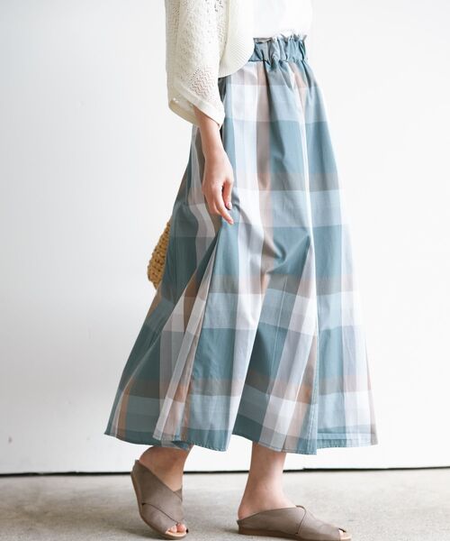 rps（アールピーエス）の「ＢＩＧチェックフレアースカート（スカート・レディース・ベージュ/イエロー/ブルー/グリーン/ネイビー/オレンジ/パープル・M/フリー）」の12枚目の写真