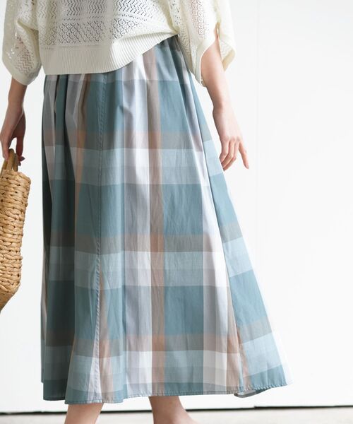 rps（アールピーエス）の「ＢＩＧチェックフレアースカート（スカート・レディース・ベージュ/イエロー/ブルー/グリーン/ネイビー/オレンジ/パープル・M/フリー）」の11枚目の写真