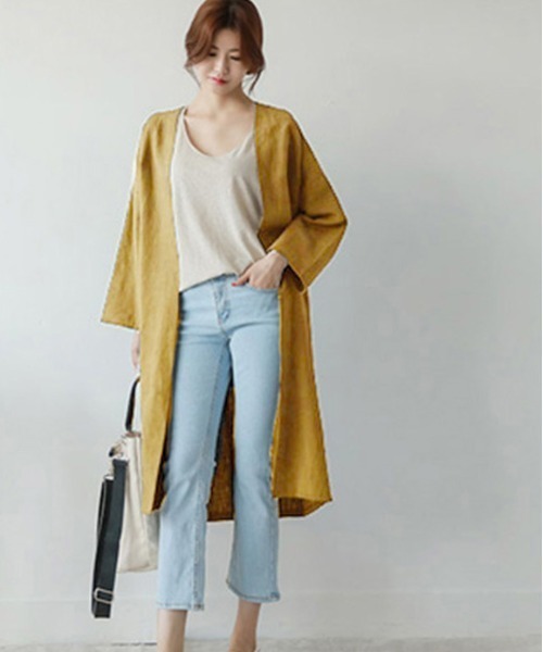 セール リネン混ロングカーディガン ワンピース Amely エメリー のファッション通販 Zozotown