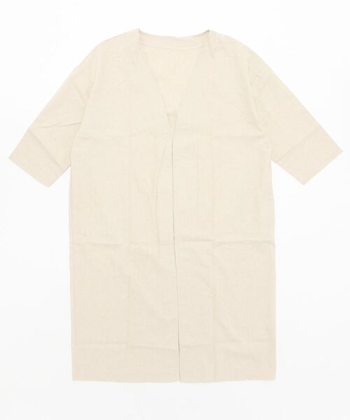 AMELY(エミリー)の「リネン混ロングカーディガン(ワンピース・レディース・カーキ/ベージュ/グレイッシュベージュ/ブラック/マスタード・M/L)」の7枚目の写真