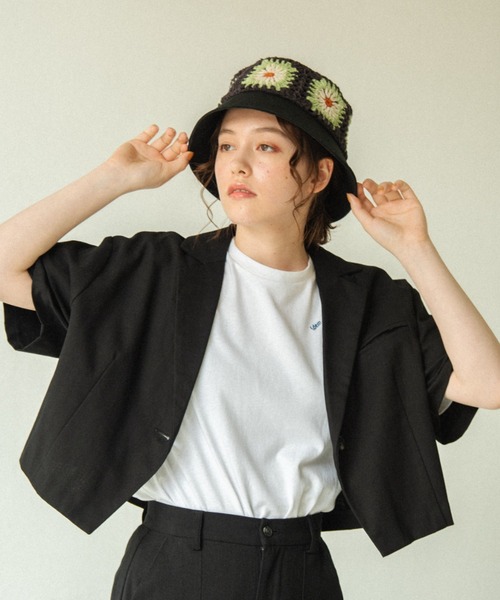 idem（イデム）の「crochet bucket hat/かぎ編みクロシェバケットハット（ハット・レディース・ブラック・FREE）」の4枚目の写真