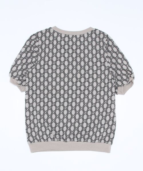 SpRay(スプレイ)の「モノグラム ジャガードプチハイ(Tシャツ/カットソー・レディース・ライトベージュ/ブラック/アイボリー・FREE)」の4枚目の写真