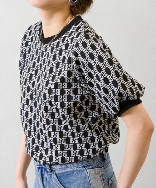 SpRay(スプレイ)の「モノグラム ジャガードプチハイ(Tシャツ/カットソー・レディース・ライトベージュ/ブラック/アイボリー・FREE)」の20枚目の写真