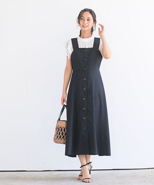 rps（アールピーエス）の「フロントボタンジャンスカワンピース（ジャンパースカート・レディース・ブラック/ネイビー/アイボリー・M）」の13枚目の写真