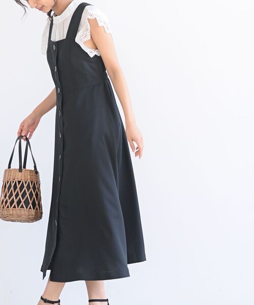 rps（アールピーエス）の「フロントボタンジャンスカワンピース（ジャンパースカート・レディース・ブラック/ネイビー/アイボリー・M）」の14枚目の写真