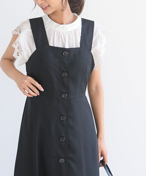 rps（アールピーエス）の「フロントボタンジャンスカワンピース（ジャンパースカート・レディース・ブラック/ネイビー/アイボリー・M）」の17枚目の写真