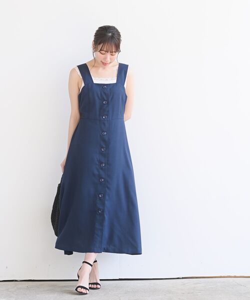 rps（アールピーエス）の「フロントボタンジャンスカワンピース（ジャンパースカート・レディース・ブラック/ネイビー/アイボリー・M）」の21枚目の写真