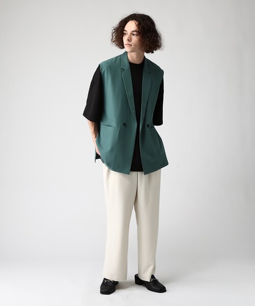 tk.TAKEO KIKUCHI(ティーケータケオキクチ)の「◆スリーブレスジャケットセットアップ(セットアップ・メンズ・オフホワイト/ブラック/ライトグリーン・01/02/03)」の9枚目の写真