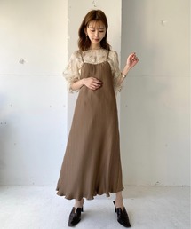 toucher du brise | 【清水夏姫コラボ】後ろリボン プリーツ キャミワンピース(ワンピース)