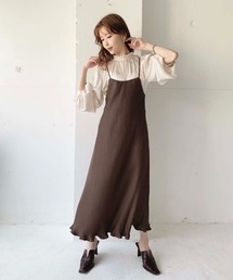 toucher du brise | 【清水夏姫コラボ】後ろリボン プリーツ キャミワンピース(ワンピース)
