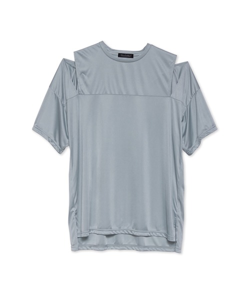 TORNADO MART(トルネードマート)の「【LADIES'】TORNADO MART∴ブライトスムーススリットオーバーTシャツ(Tシャツ/カットソー・レディース・ブラック/グレー/ライトグリーン・F)」の3枚目の写真