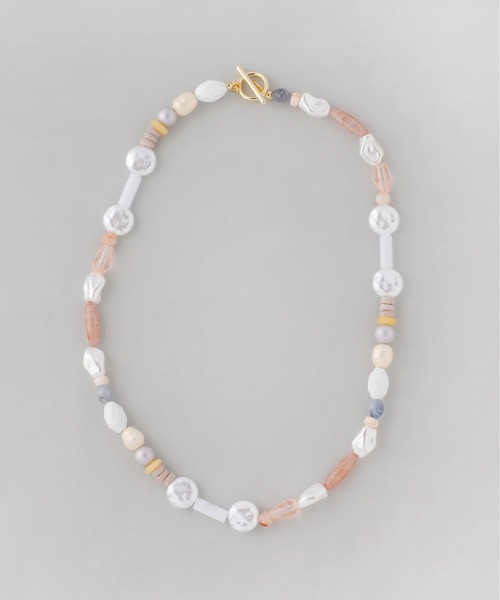 ANEMONE（アネモネ）の「マルチビーズマンテルネックレス（ネックレス・レディース・アイボリー/オレンジ・FREE）」の6枚目の写真