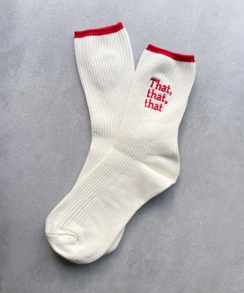 Loueme（ルエム）の「that 刺繍カラフルソックス（ソックス/靴下・レディース・ブラック/パープル/レッド/ピンク/ブルー/グリーン・FREE）」の15枚目の写真