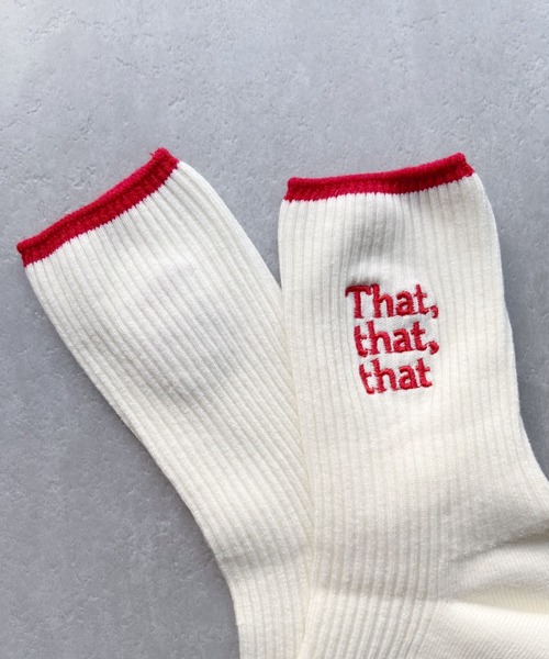 Loueme（ルエム）の「that 刺繍カラフルソックス（ソックス/靴下・レディース・ブラック/パープル/レッド/ピンク/ブルー/グリーン・FREE）」の17枚目の写真