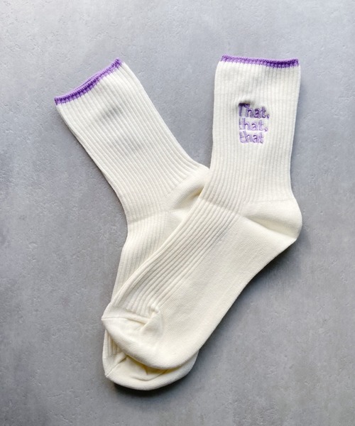 Loueme（ルエム）の「that 刺繍カラフルソックス（ソックス/靴下・レディース・ブラック/パープル/レッド/ピンク/ブルー/グリーン・FREE）」の12枚目の写真