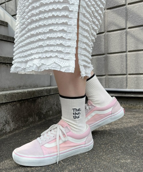 Loueme（ルエム）の「that 刺繍カラフルソックス（ソックス/靴下・レディース・ブラック/パープル/レッド/ピンク/ブルー/グリーン・FREE）」の21枚目の写真