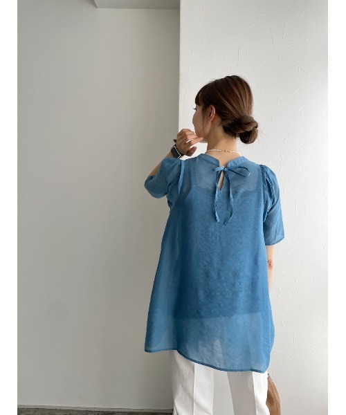 Pierrot(ピエロ)の「インナーセットシアーチュニックブラウス(シャツ/ブラウス・レディース・ブラック/ブラウン/ブルー・M/L)」の20枚目の写真