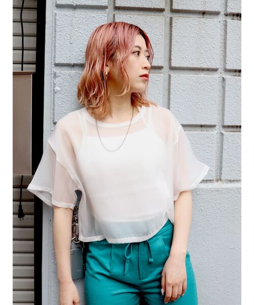 MURUA（ムルーア）の「バックストリングキャミ（パット付）（キャミソール・レディース・ブラック/アイボリー・FREE）」の9枚目の写真