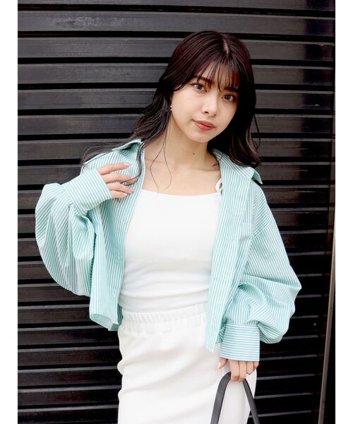 MURUA（ムルーア）の「バックストリングキャミ（パット付）（キャミソール・レディース・ブラック/アイボリー・FREE）」の12枚目の写真