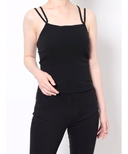 MURUA（ムルーア）の「バックストリングキャミ（パット付）（キャミソール・レディース・ブラック/アイボリー・FREE）」の13枚目の写真