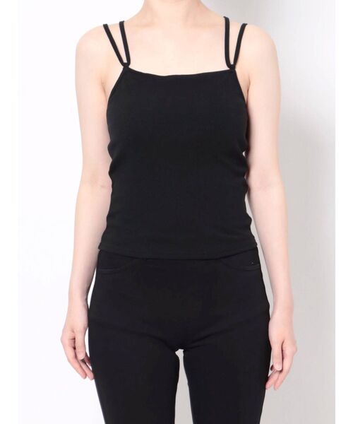 MURUA（ムルーア）の「バックストリングキャミ（パット付）（キャミソール・レディース・ブラック/アイボリー・FREE）」の14枚目の写真