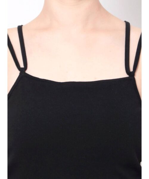 MURUA（ムルーア）の「バックストリングキャミ（パット付）（キャミソール・レディース・ブラック/アイボリー・FREE）」の17枚目の写真