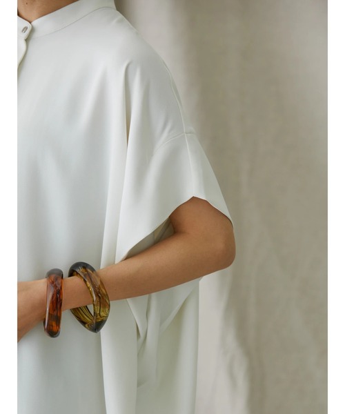 AMERICAN HOLIC（アメリカンホリック）の「とろみブラウス（シャツ/ブラウス・レディース・ドット/オフホワイト/ネイビー・M/L）」の6枚目の写真