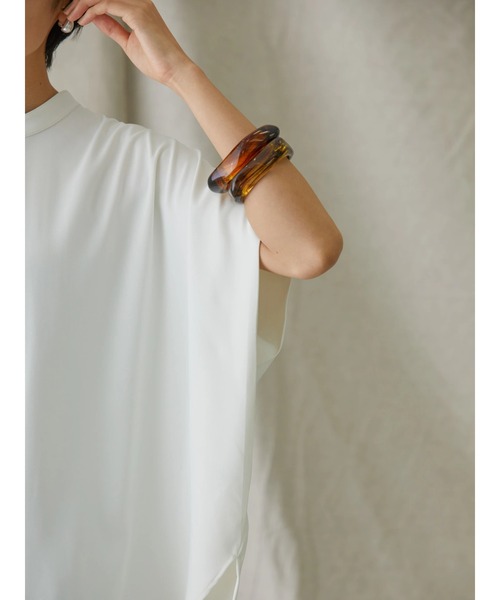 AMERICAN HOLIC（アメリカンホリック）の「とろみブラウス（シャツ/ブラウス・レディース・ドット/オフホワイト/ネイビー・M/L）」の7枚目の写真