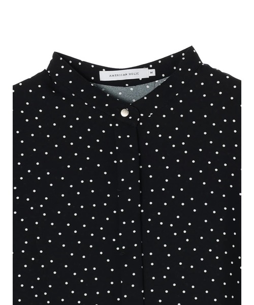 AMERICAN HOLIC（アメリカンホリック）の「とろみブラウス（シャツ/ブラウス・レディース・ドット/オフホワイト/ネイビー・M/L）」の12枚目の写真