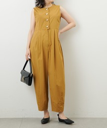 Whim Gazette  THE PAUSE オールインワン ノースリーブ THE PAUSE】テーラーカラーノースリーブジャンプスーツ（つなぎ