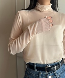 solleim | カラーシアーハイネックトップス(Tシャツ/カットソー)