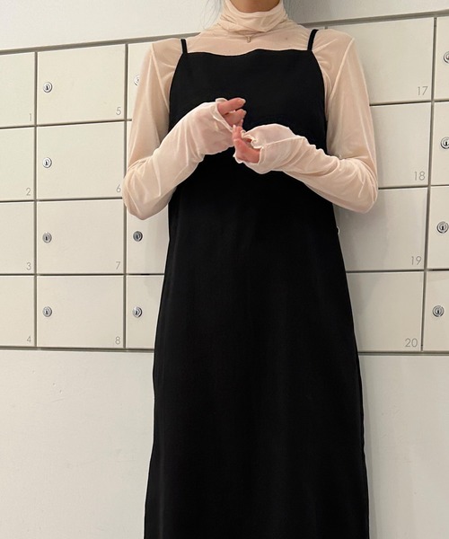 solleim（ソルレム）の「カラーシアーラメハイネックトップス（Tシャツ/カットソー・レディース・ブラック/ピンク/オレンジ/グリーン/アイボリー/ブラウン/グレー/グレー系1/ブラック系1/ホワイト系1/ブルー系1・M）」の14枚目の写真