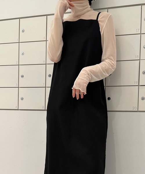 solleim（ソルレム）の「カラーシアーラメハイネックトップス（Tシャツ/カットソー・レディース・ブラック/ピンク/オレンジ/グリーン/アイボリー/ブラウン/グレー/グレー系1/ブラック系1/ホワイト系1/ブルー系1・M）」の16枚目の写真