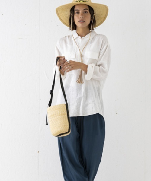 SUBLIME(サブライム)の「【SUBLIME/サブライム】STRAW POUCH shoulder bag ストローポーチ ショルダーバッグ(ショルダーバッグ・レディース・ブラック/ナチュラル・FREE)」の2枚目の写真