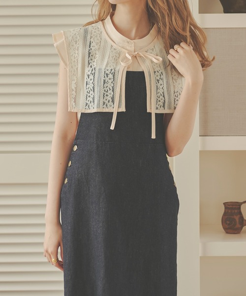 Ambre Neige（アンブルネージュ）の「付け襟フリルシャツ／【WEB/EC限定商品】（Tシャツ/カットソー・レディース・アイボリー/ライトベージュ・FREE）」の6枚目の写真