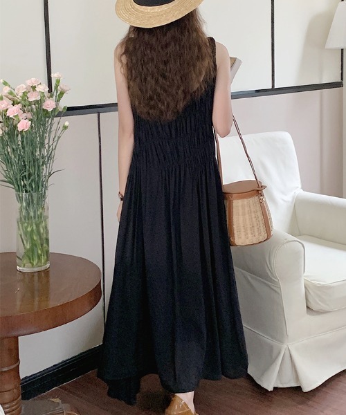 ABYS（アビス）の「ギャザーキャミワンピース（ワンピース・レディース・ホワイト/ブラック・FREE）」の9枚目の写真